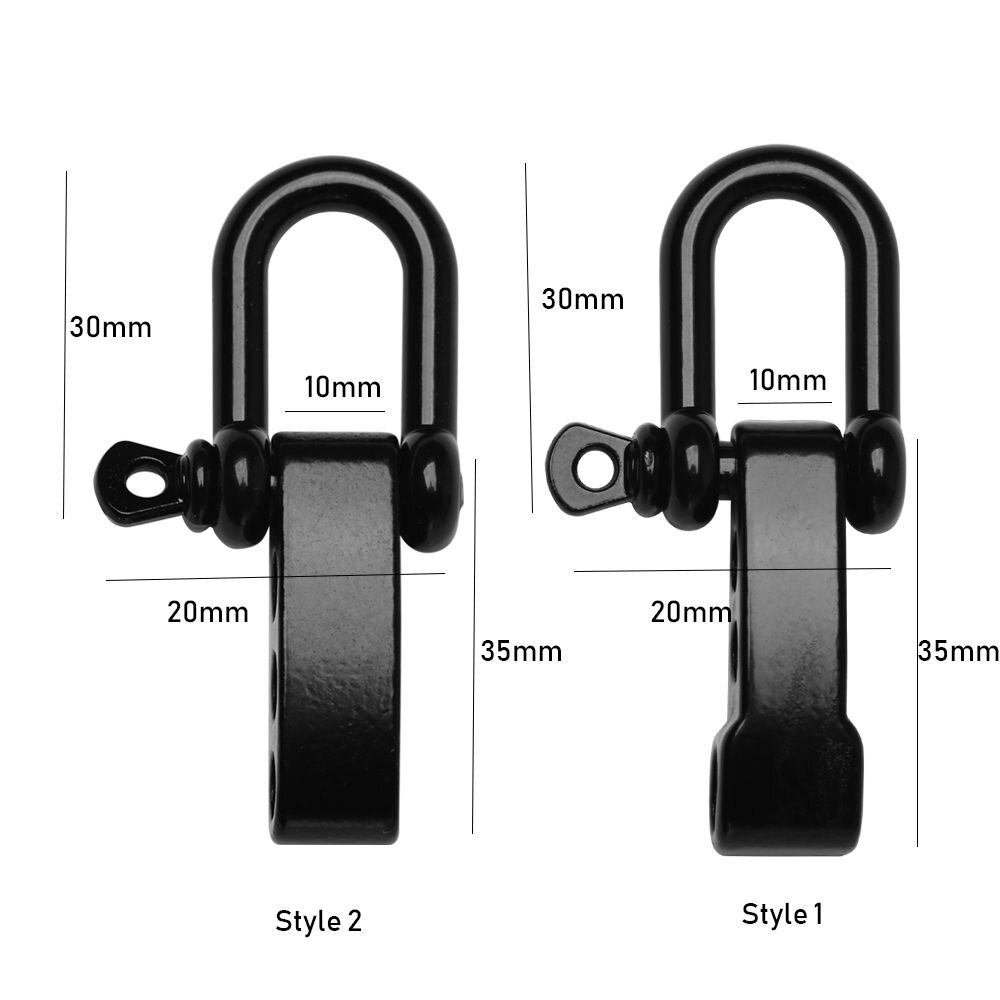 1/2pcs Stainless Steel Black U Anchor Shackle Screw Pin Paracord Bracelet Buckle Outdoor Survival Rope Fittings