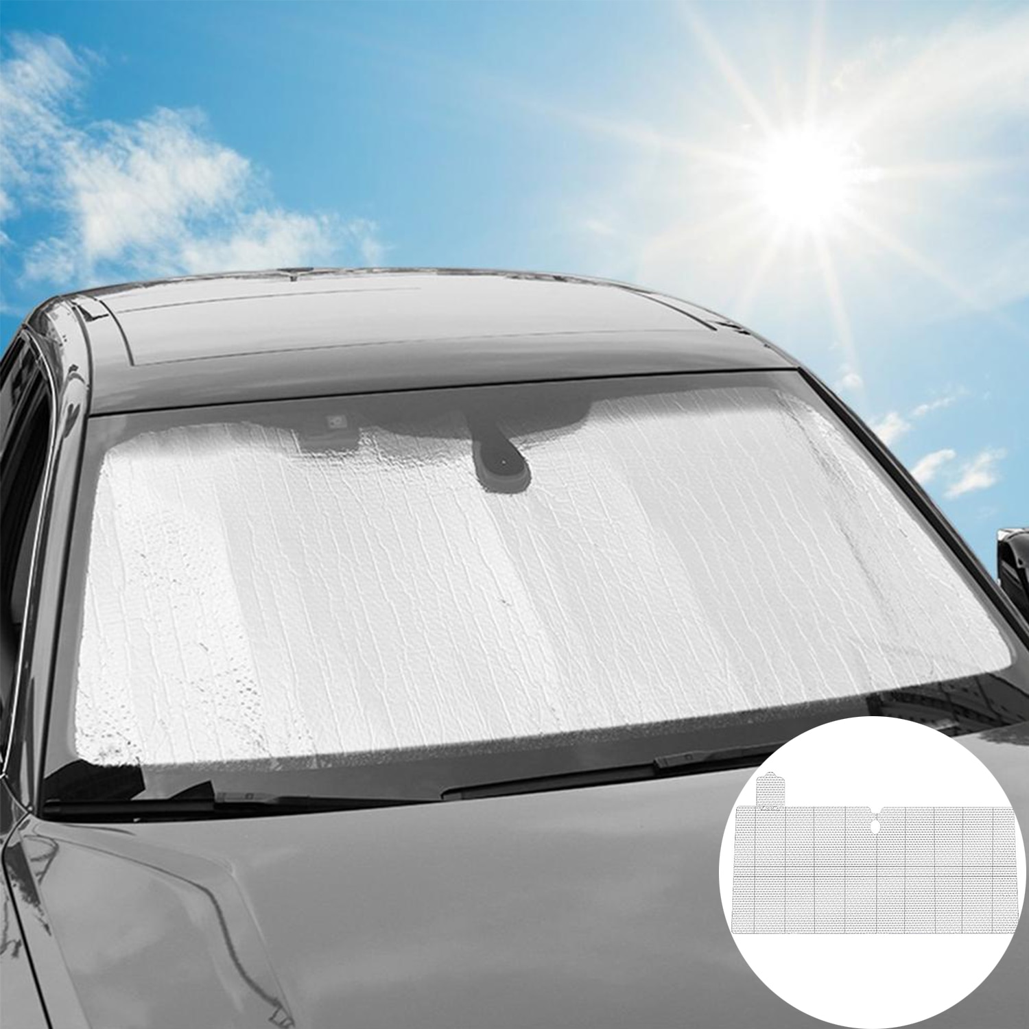 Portable Folding Car Sunshade Windshield Sunshield Summer Sun Visor Thickened Aluminum Foil Sun UV Prodoction Windscreen Cover