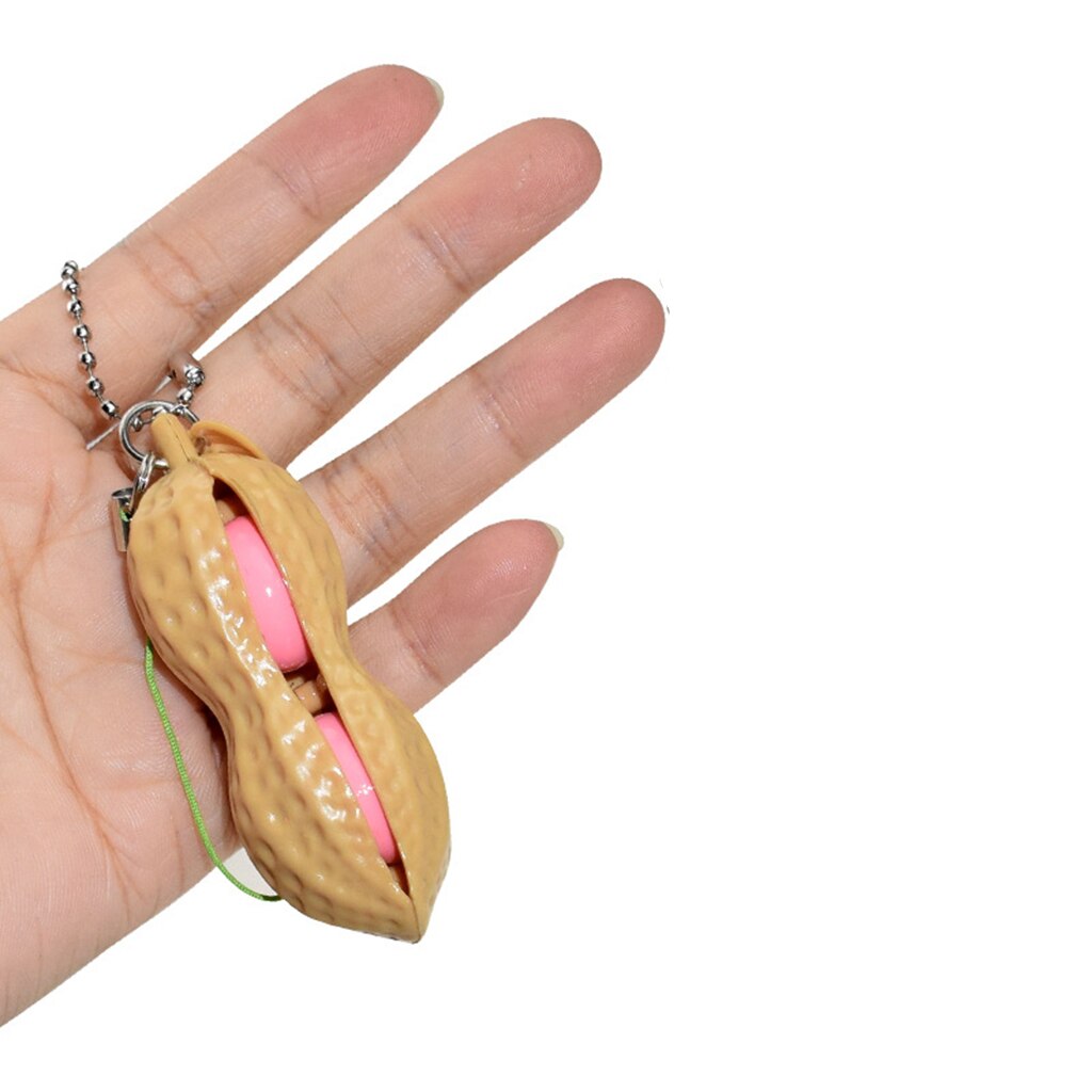 1PC/3 PCS Squeeze Toys Set, Peanut Keychain Squeeze Bean Stress Relief Fun Toys: 1 Piece