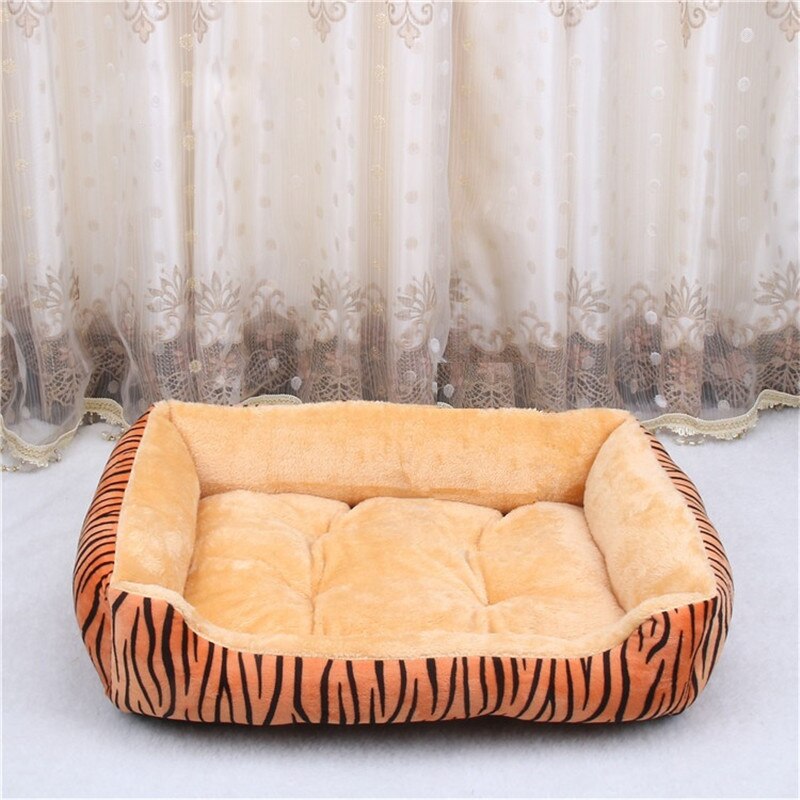 Hond Bedden Voor Grote Honden Kleine Honden Warme Zachte Hond Matras Couch Huisdier Slapen Banken Puppy Kussen Kooi Mat big Size S-XXL: Yellow tiger / XL 80x60x15cm