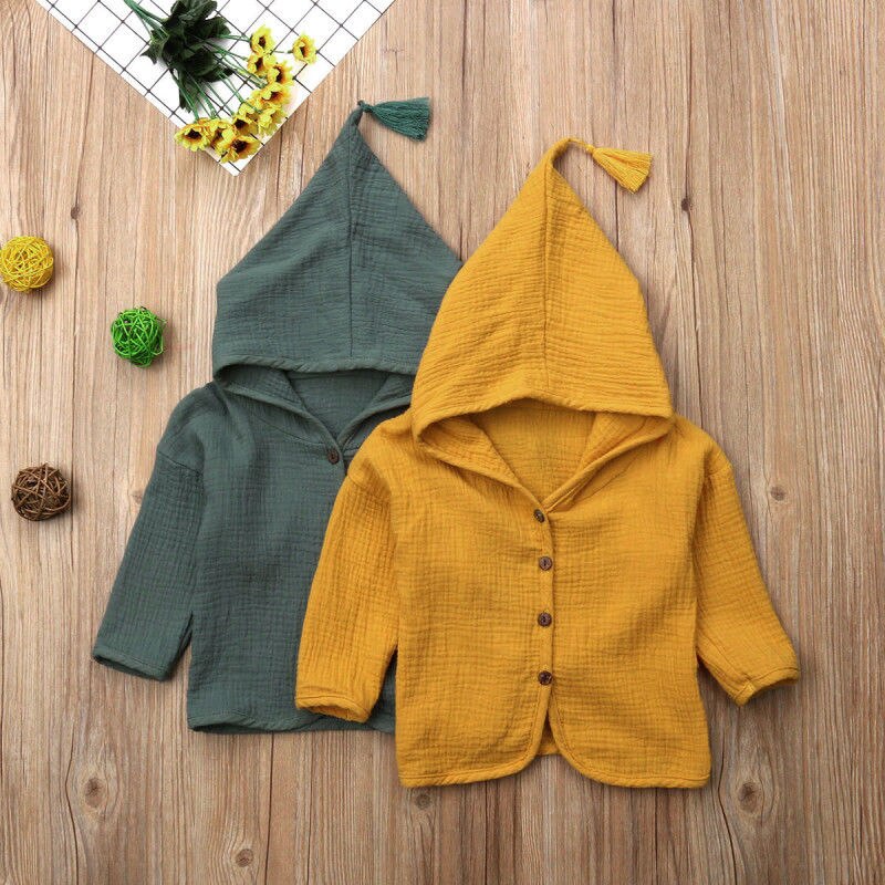 Multitrust Brand Toddler Baby Boys Girls Cotton Cardigan Hoodies Tops Outerwear Coat Yellow Green Clothes