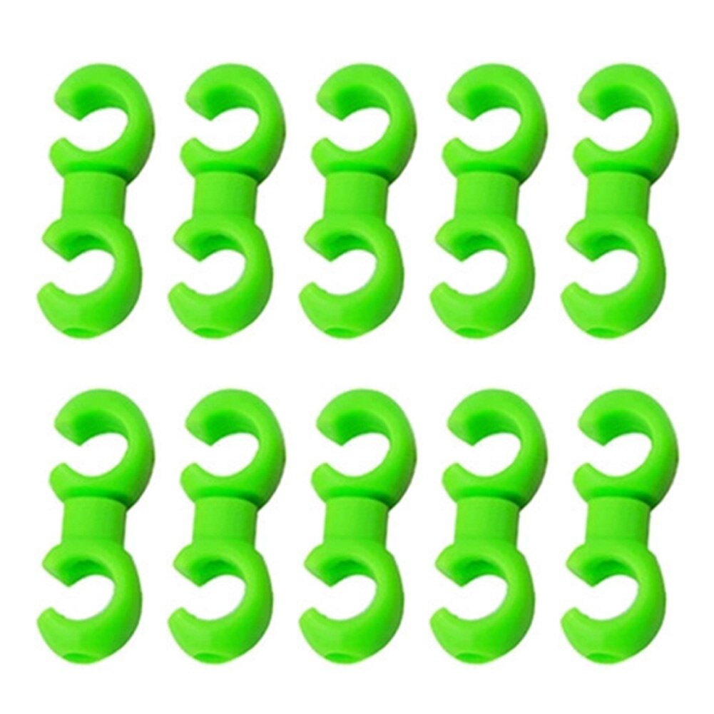 10pcs MTB Bike Brake Gear Cable S Style Clips Rotating Buckle Hose Guide Bicycle Cross Line Hook Tidy Clip Ring Clasp Clips: Green