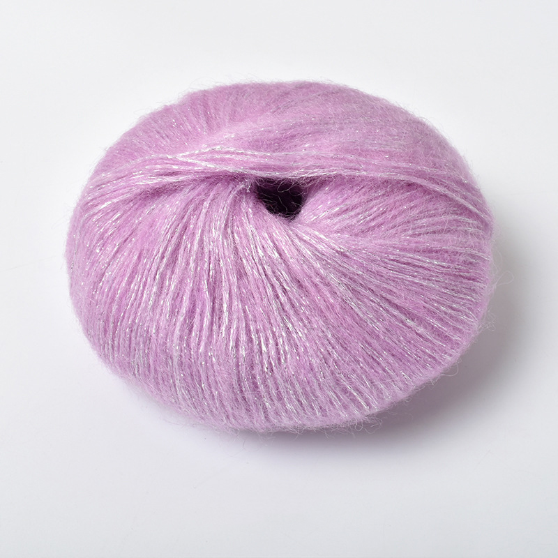 Rouleau de fil Mohair à paillettes au Crochet, 25g/rouleau, fil de laine doux et pour bébé, bricolage, tricot à la main, pull, châle, chapeau, fil de dentelle, fournitures de couture: kaki foncé