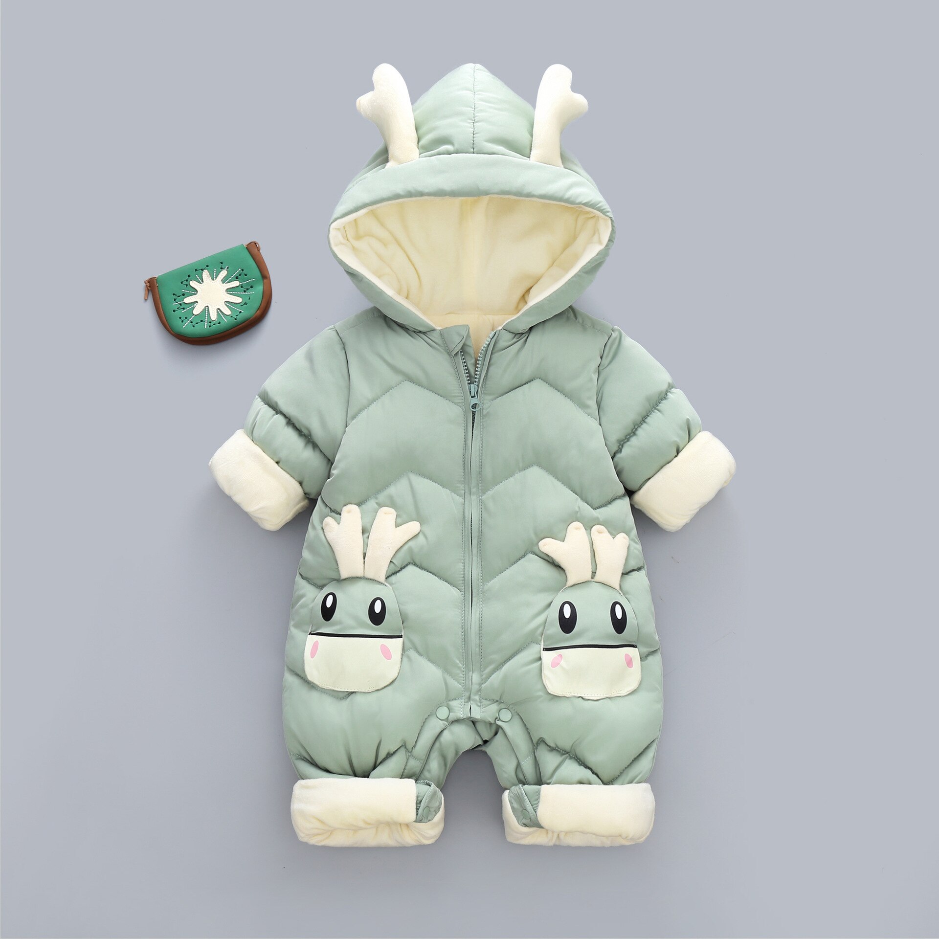 Winter Newborn Baby Clothes Snowsuit Plus Velvet Thick Boy Jumpsuit 0-3 Yrs infant Romper Baby Girls Overalls Toddler Coat: A / 80