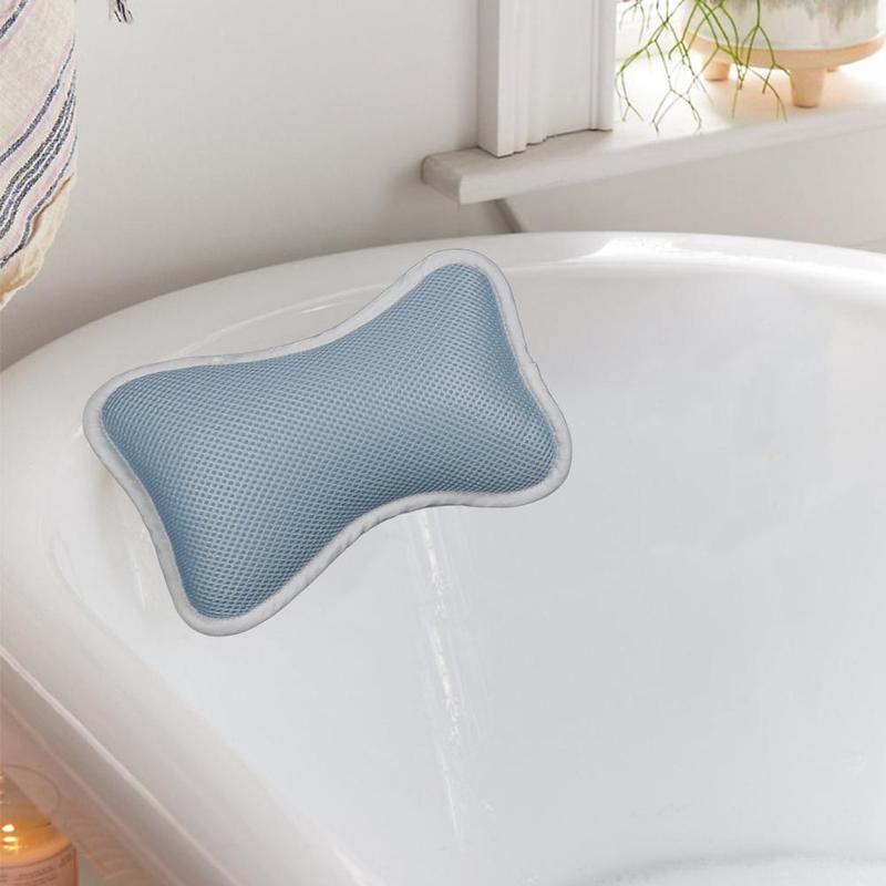 Spa Non-Slip Cushion Bath Tub Spa Pillow Bathtub Head Rest Pillow And For Neck Bathroom Back Accessories C0F2