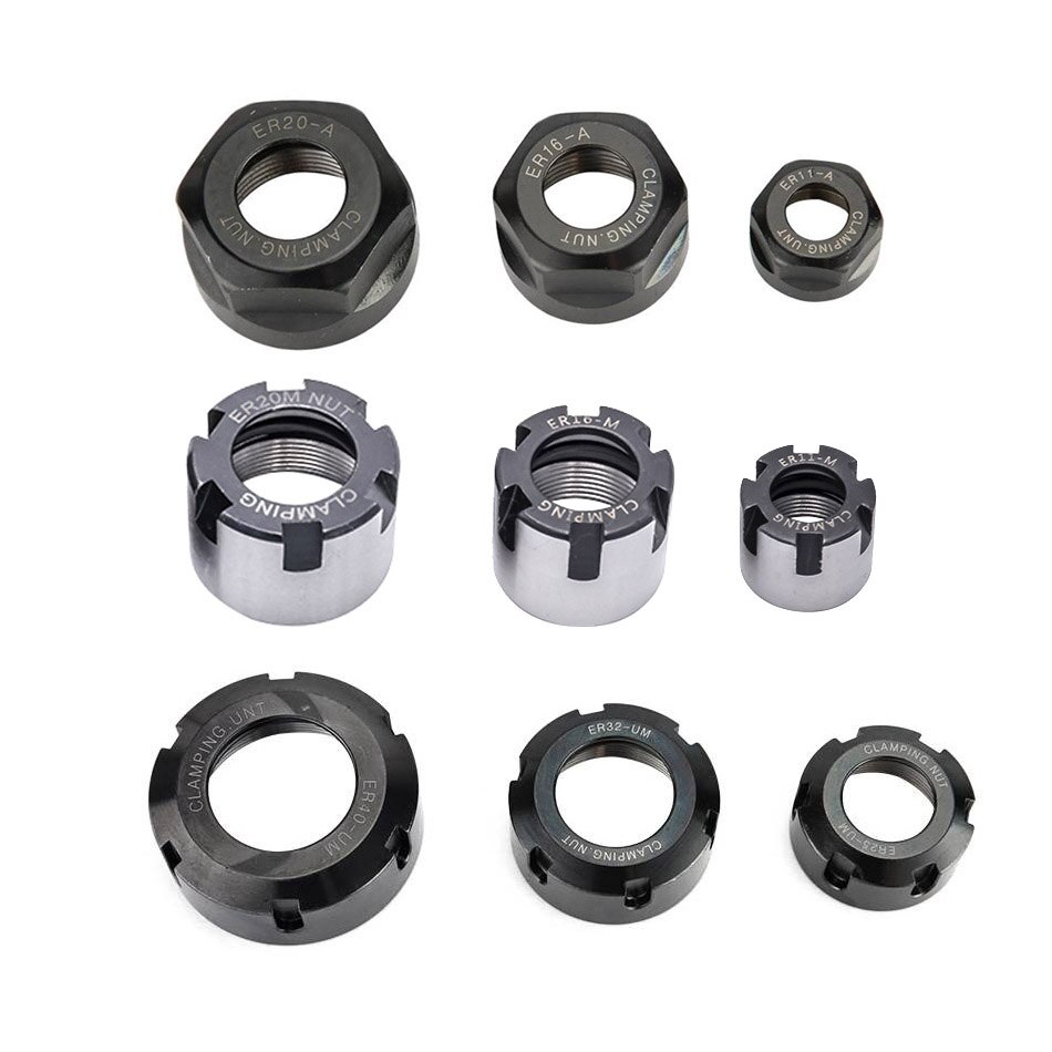 1pcs ER nut A M UM ER8 ER11 ER16 ER20 ER25 ER32 ER40 International Standard Nut Hexagon nut internal and external