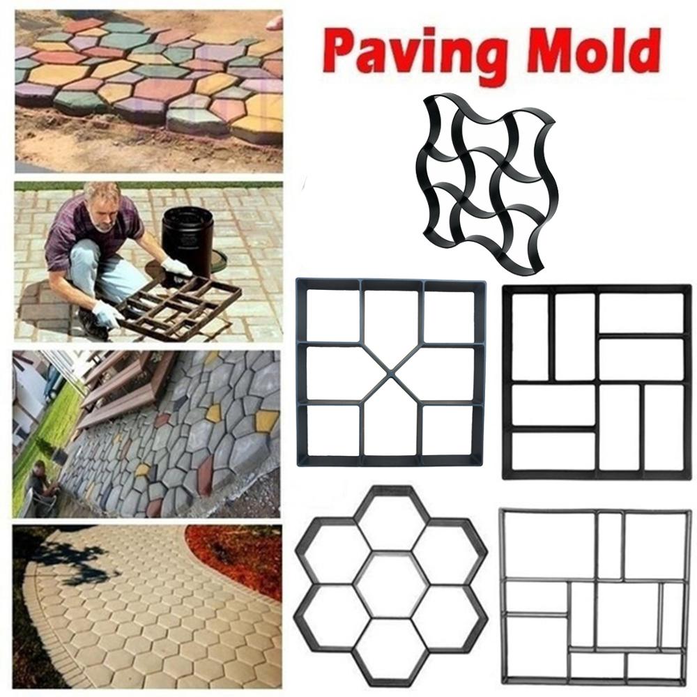 Garden Paving Pavement Mold Patio Concrete Stone Path Walk Maker Reusable Mould