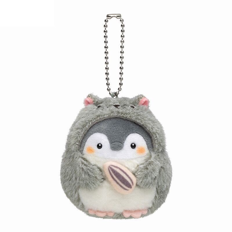 Chaveiro de pelúcia de desenhos animados, chaveiro de pinguim de pelúcia, pingente macio, brinquedo de pelúcia fofo min, animal fofo, presente para meninas: 8cm Grey hamster