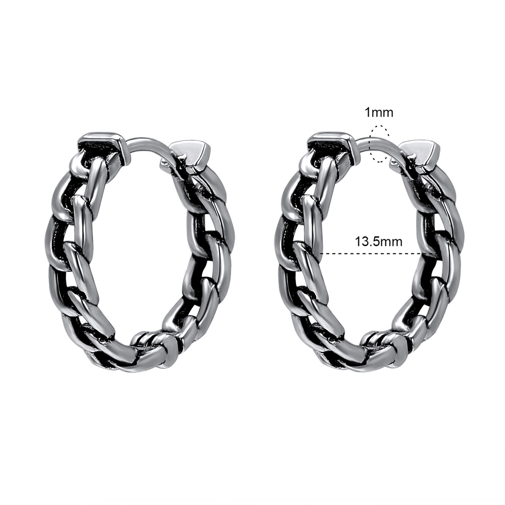 ZS Mens Punk Style Stainless Steel Earrings Rock Roll Skull Hoop Earrings Small Cricle Ear Rounds Hip Hop Jewelry Accessories: 3