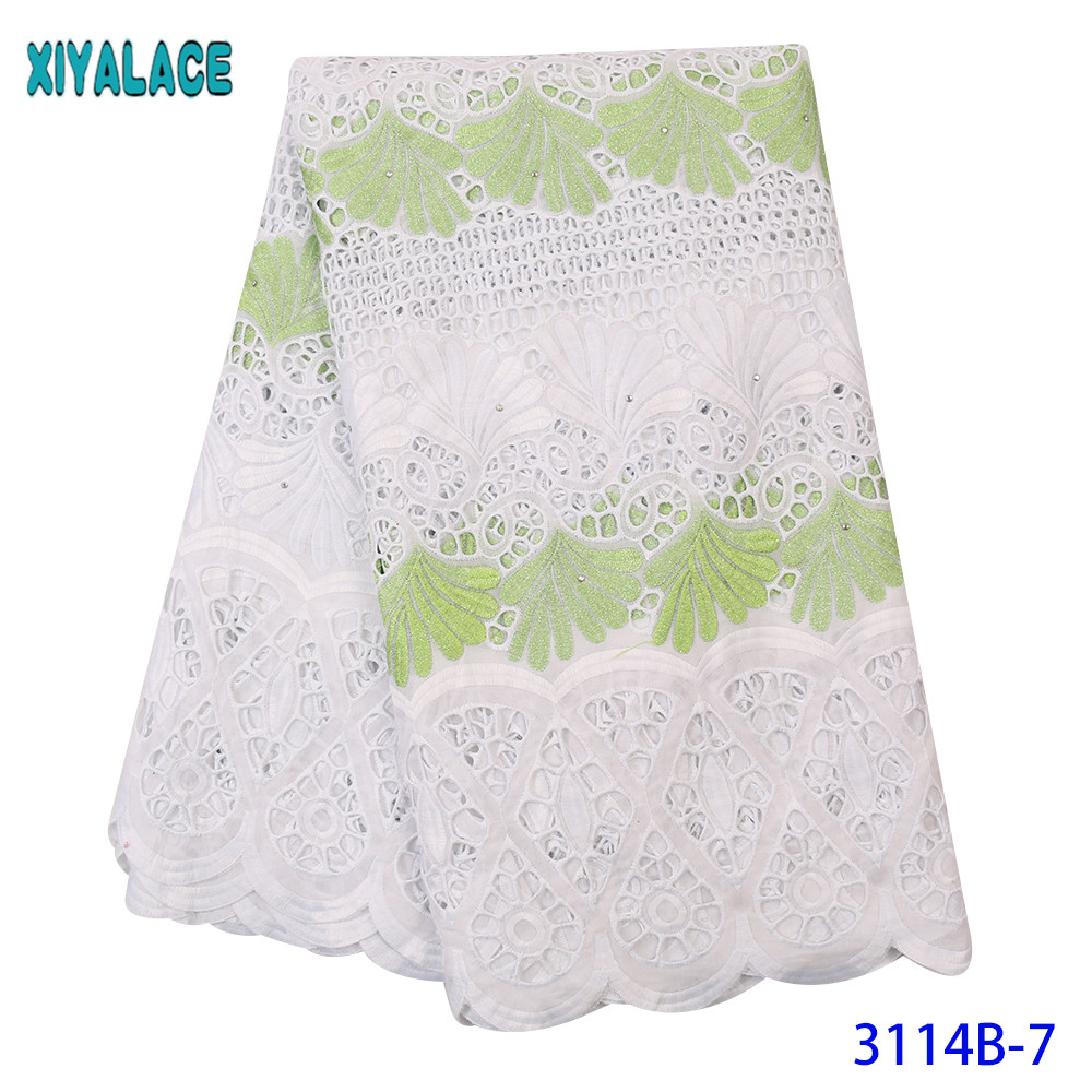 African Nigerian Dry Lace Fabric Pure Cotton Swiss Voile Lace in Switzerland for Sewing Dresses KS3114B