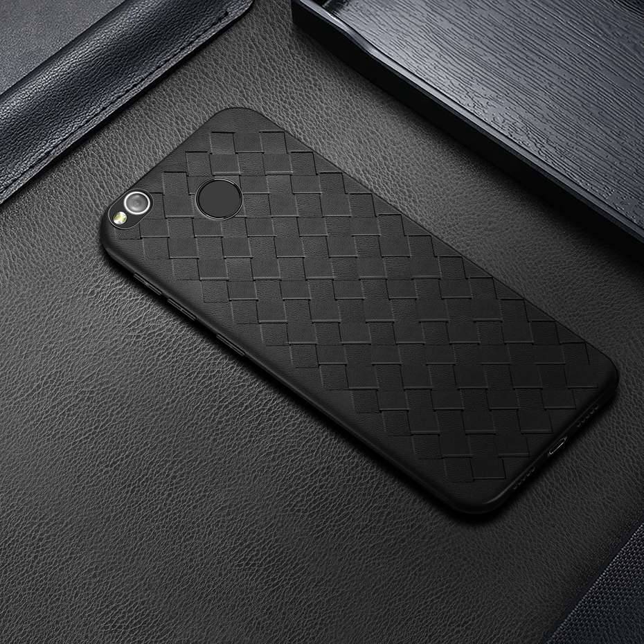 Étui amortisseur sFor Xiaomi Redmi 4X boîtier souple en Fiber de carbone silicone TPU pour étui de protection Funda Xiaomi Redmi 4X Pro: Black