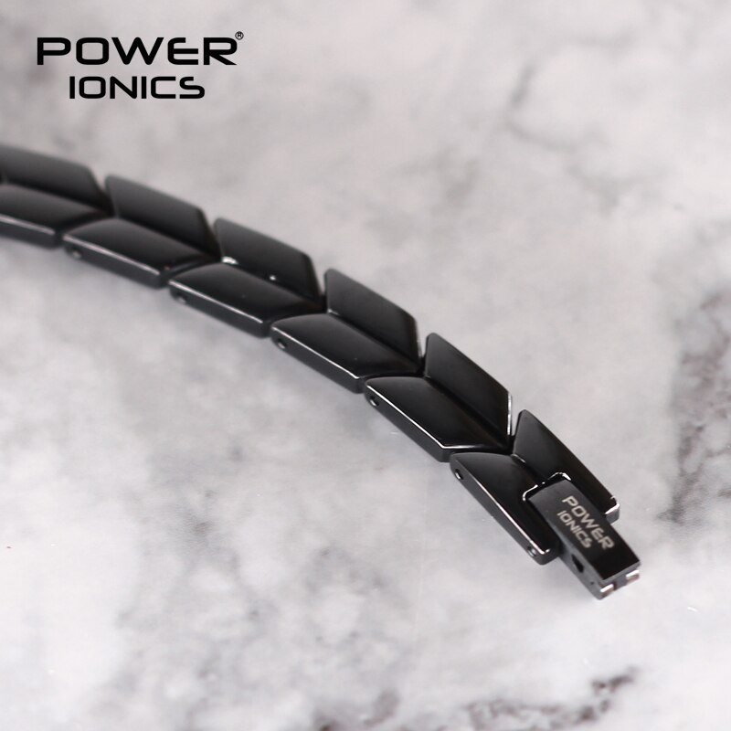 Power ionics arrow style black 100%  titanium bio germanium sundhedsarmbånd balance body kommer med gratis justeringsværktøj