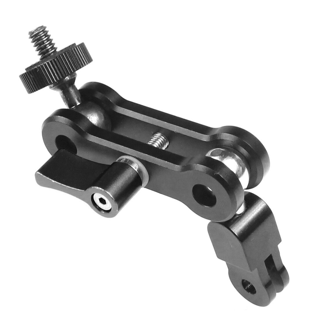 Magic Arm Statief Mount 1/4 Adapter Dual Head Pivot Activiteit Connector 360 Rotatie Aluminium Voor Gopro Hero 9 8 7 actie Camera