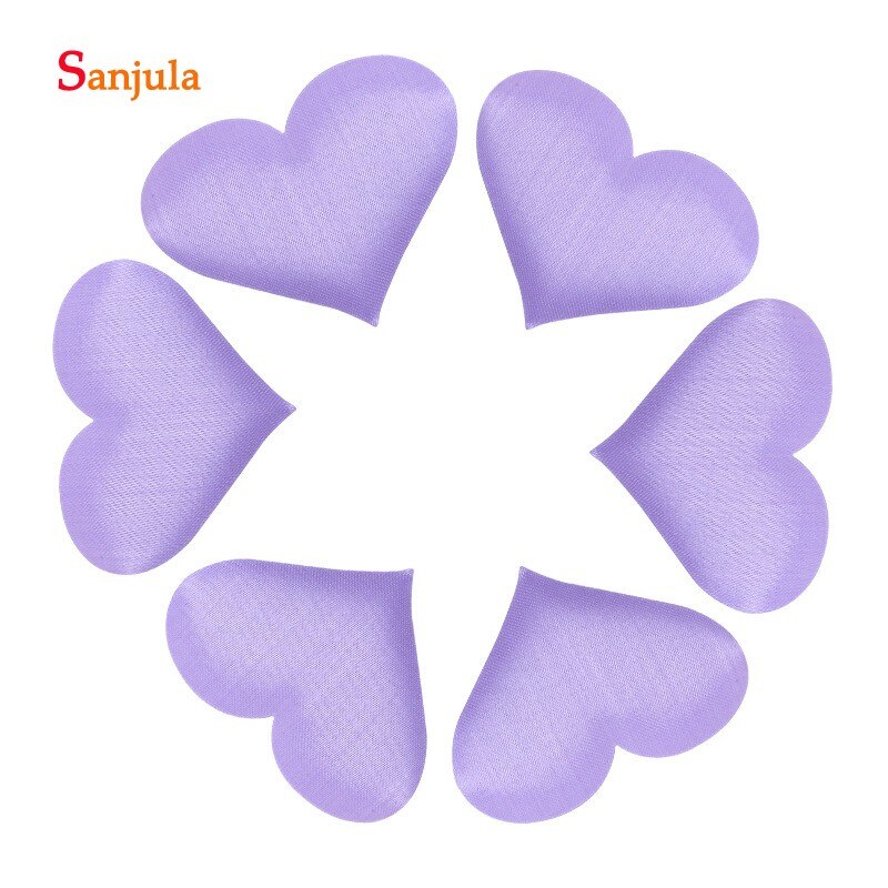 Pétalos de rosa en forma de corazón de 5x5 cm, decoraciones para boda, lote de 50 unidades, románticas flores artificiales para , pétalos de flores para boda RS06: Púrpura