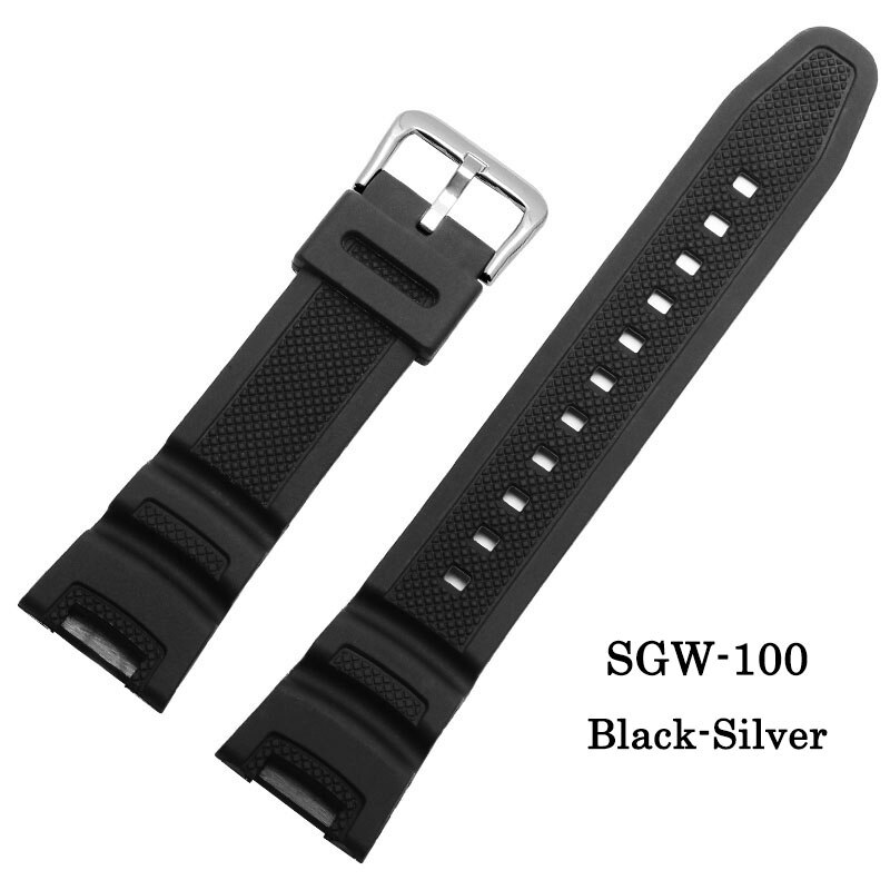 Cinturino Di Ricambio BBZ In Gomma Per Casio G-Shock SGW-100, Impermeabile, 145+80 Mm, Nero, Fascetta Sportiva - 5