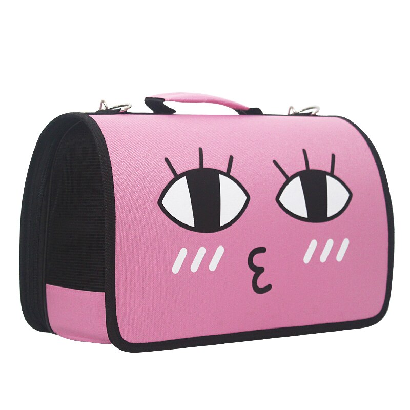 Shuangmao Huisdier Katten Draagtassen Kat Hond Schouder Rugzak Tas Outdoor Reizen Honden Opvouwbare Ademend Kleine Huisdieren Handtas S/M/L: Roze / L42xW21xH30cm