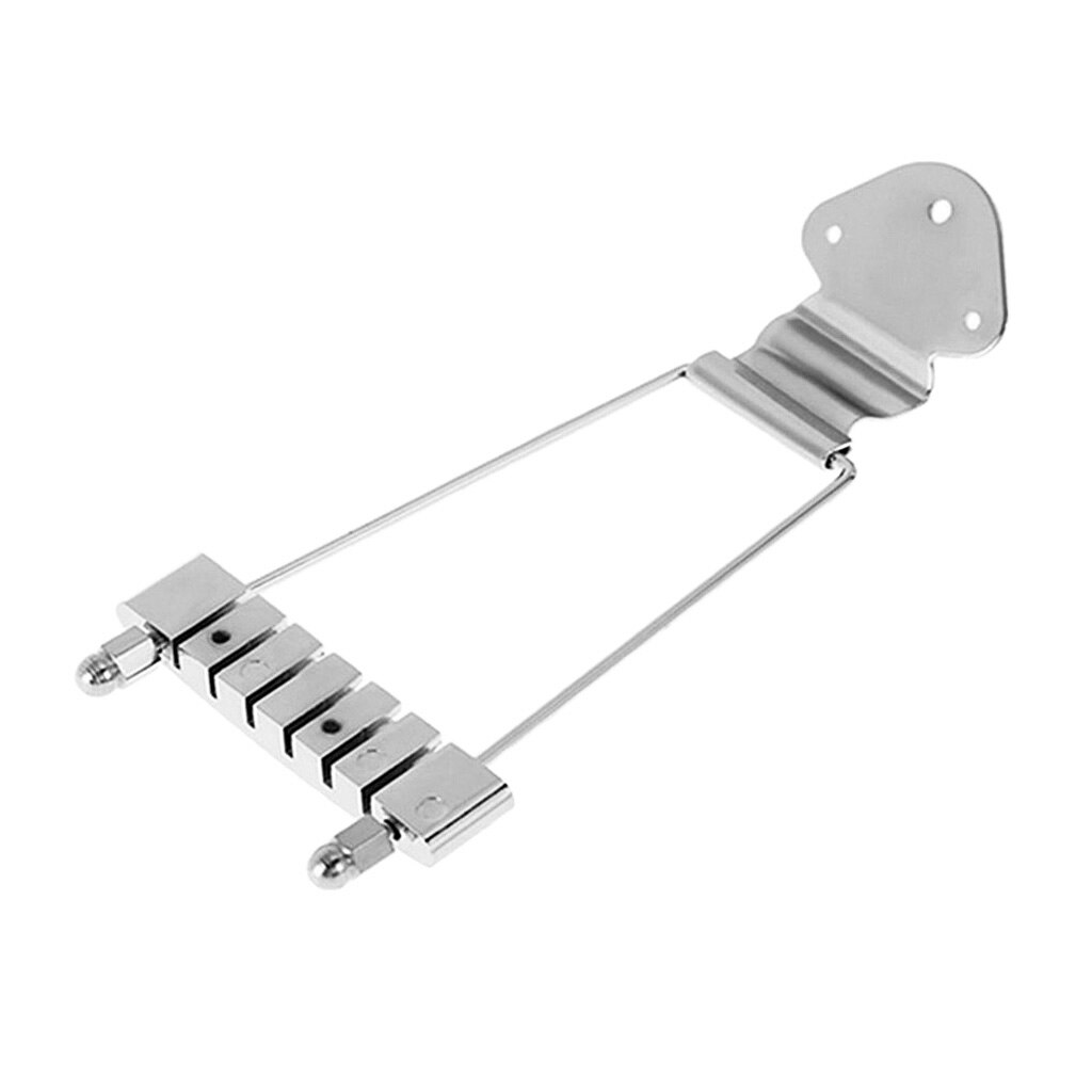 Puente de cola de trapecio de guitarra de 6 cuerdas para Archtop Jazz, reemplazo de guitarra: Chrome
