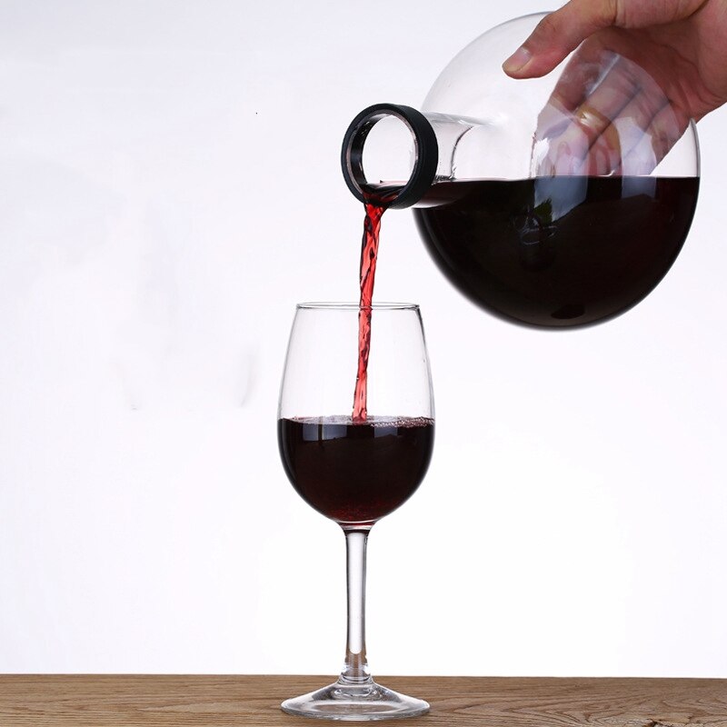 Wine Enthusiast Art Series Treble Decanter - Hand Blown, Lead- Free, Wide Base Aerating Glass Bottle With Minimizing Drip Spout - Holds 53 Oz - View #6