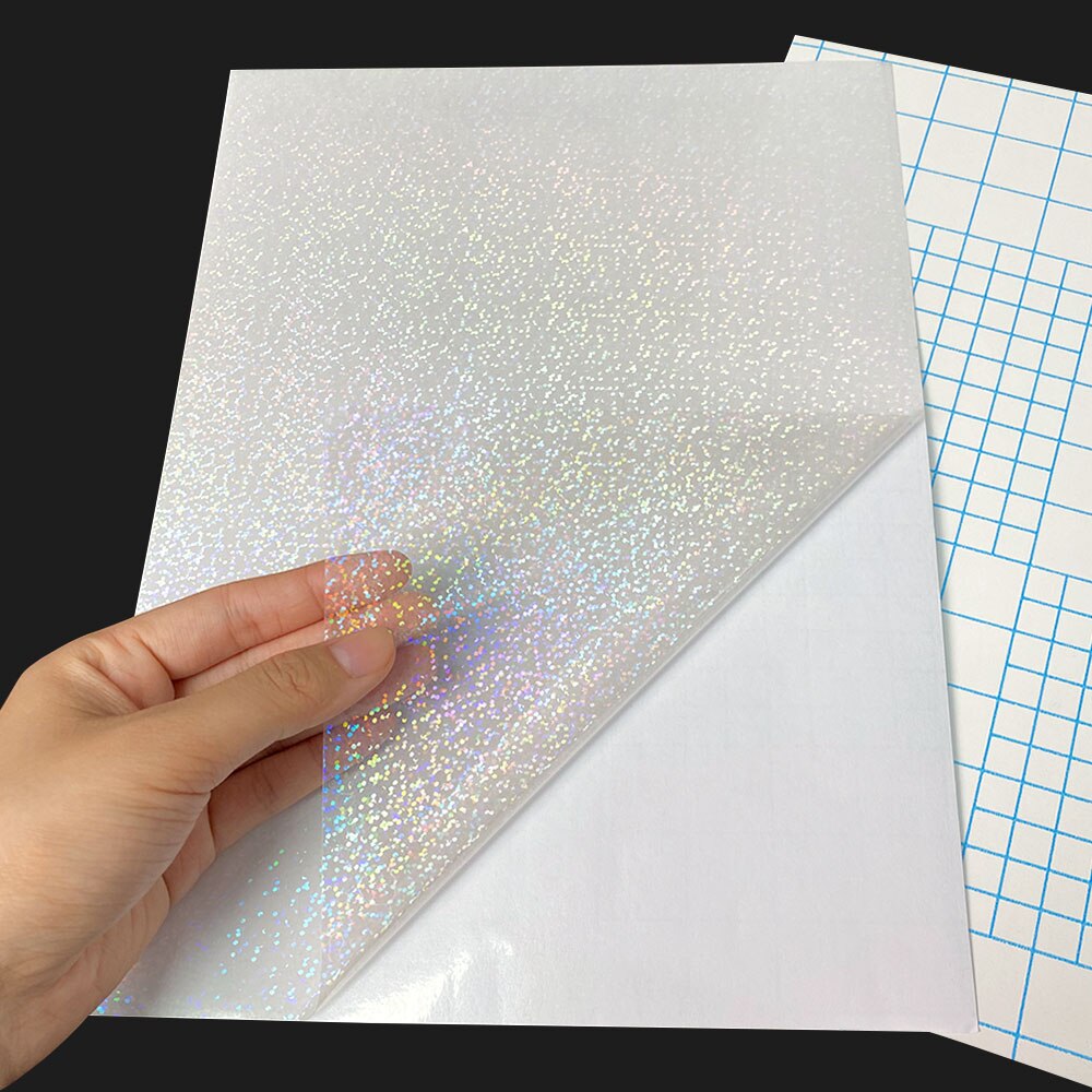 10 blätter Gebrochen Glas Hologramm Kalt Laminierung Film Aufkleber A4 Blätter Stern glänzend Punkte DIY Paket Karte Foto Holographische Film: 07 Punkte