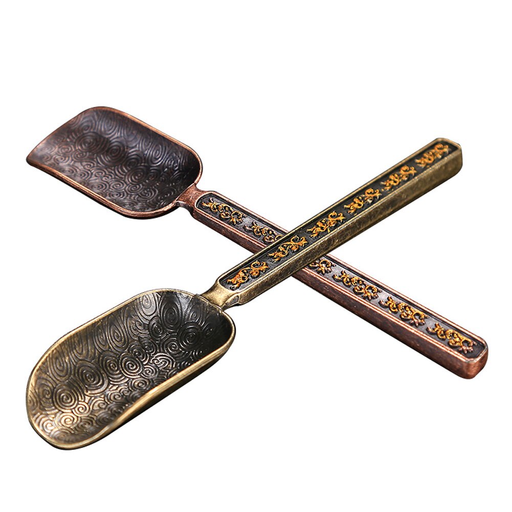 Chinese Tea spoons Copper Tea Scoop Spoon Tea Leaves Chooser Holder Chinese Kongfu Tea Accessories Tools