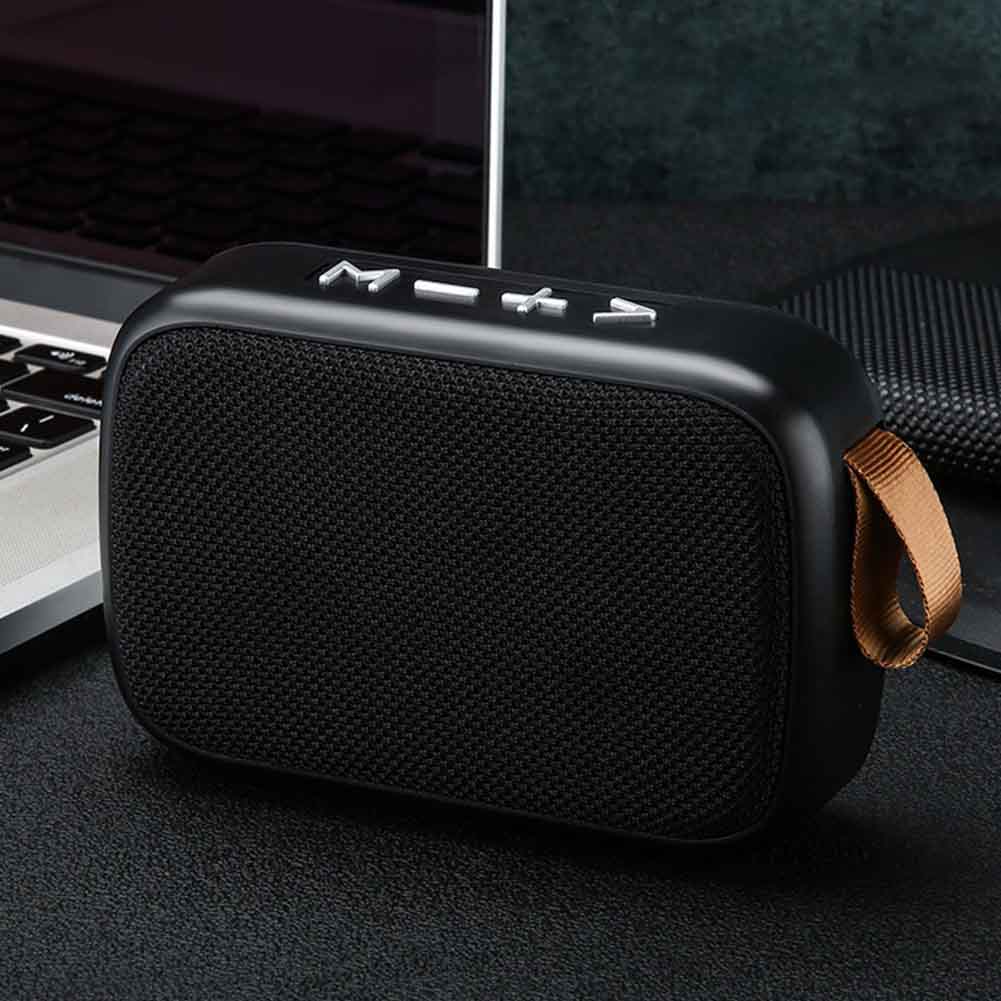 Luidspreker TF Card Bluetooth Speaker Surround Kantoor FM Draadloze Stereo Sound Home Mini Draagbare Oplaadbare Smartphone Laptop: Black