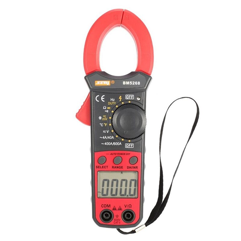 SZBJ BM5268 Digital Clamp Meter Multifunctional Multimeter AC/DC True RMS Volt Amp Ohm Capacitance Frequency Diode Tester