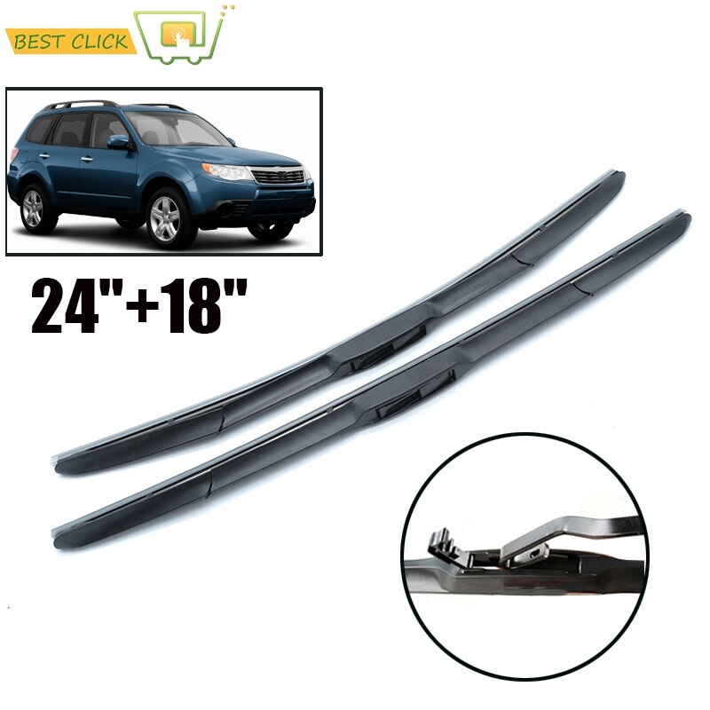 Misima 24"+18"Windshield Windscreen Wiper Blades For Subaru Forester SH Front Window Hybrid 3 Section