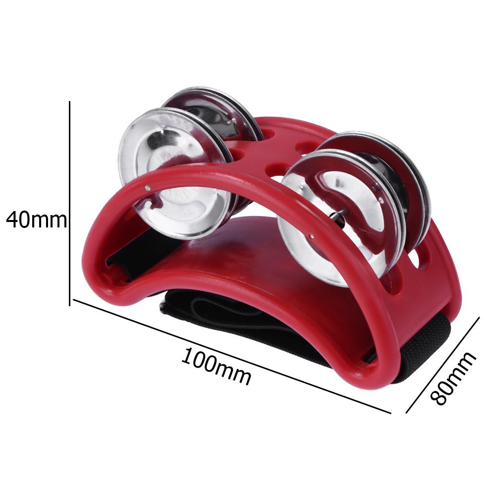 Elliptical Cajon Box Drum Companion Jingle Tambourine Percussion Instruments Accessory Hand Foot Davul Tambourine: Red