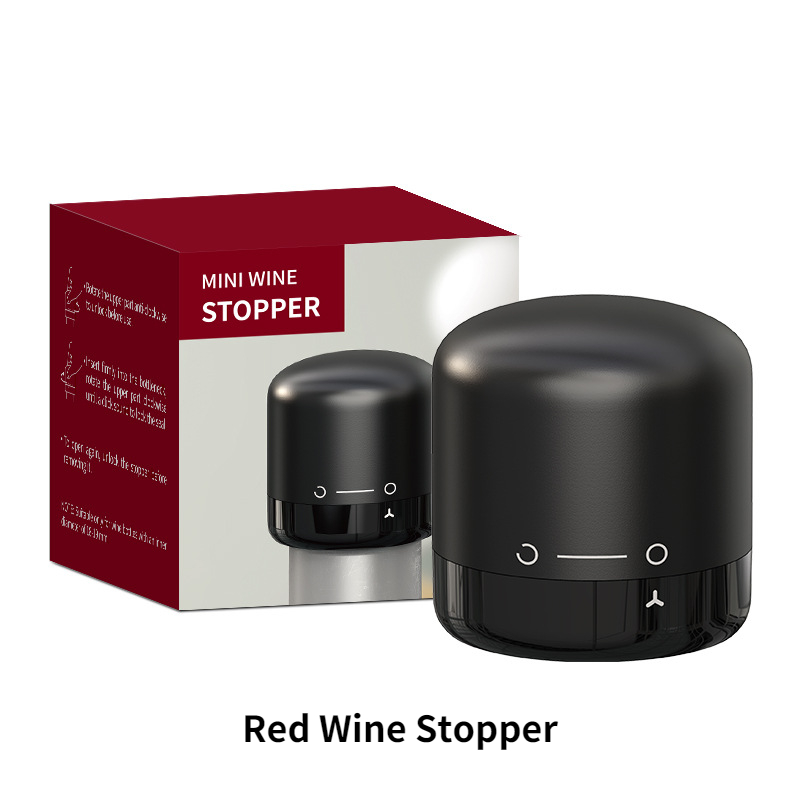1PC Silikon Rotwein Stopper Auslaufsicher Abdichtung Wein Flasche Kappe Vakuum Behalten Frische Champagner Stopper Hause Bar Zubehör: Schwarz