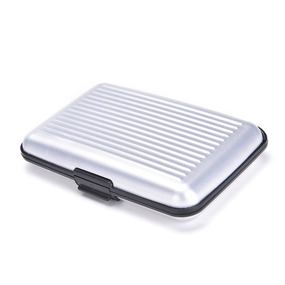 Aluminium kvinder skinnende metal kortholder box kortholdere & note hold kort vandtæt kreditkort id holder etui