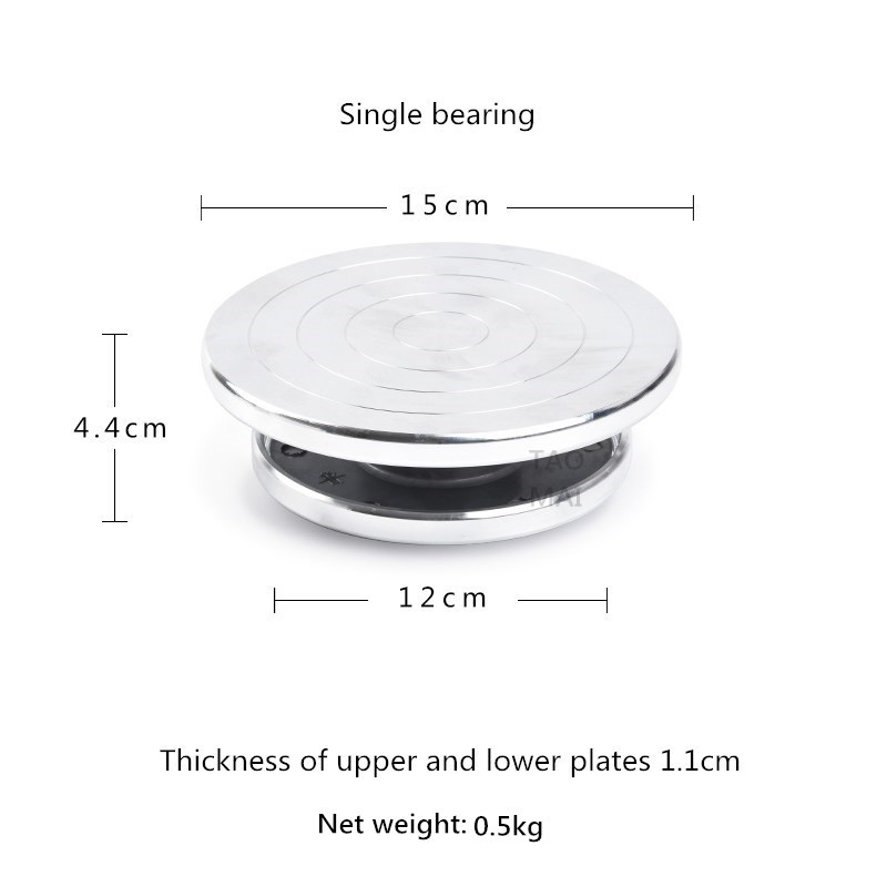 Pottery Aluminum Alloy Double-sided Turntable Sculpture Pottery Clay Handmade Model Platform Pottery Wheel Modeling Turntable: 15 cm Single bearing