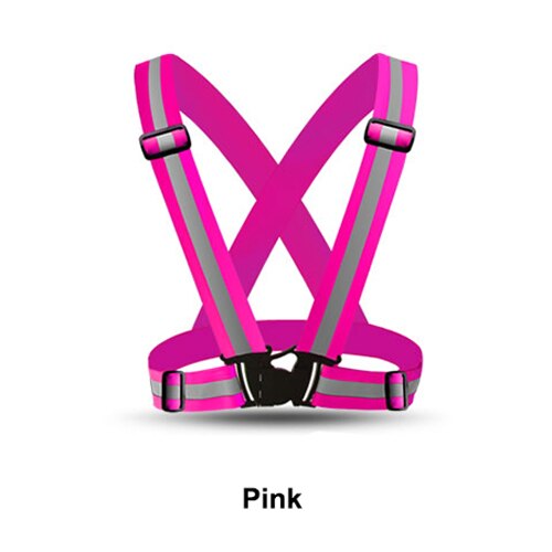 High Visibility Reflective running Gear yellow Reflective safety Vest running safety vest: Pink