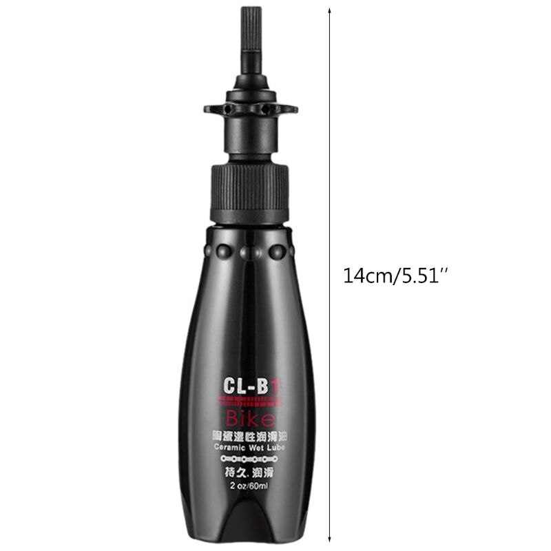 60ml MTB Road Bike Chain Lubricating Oil Bicycle Ceramic Wet Lube Cycling Daily Maintenance Oil with Cleaning Cloth