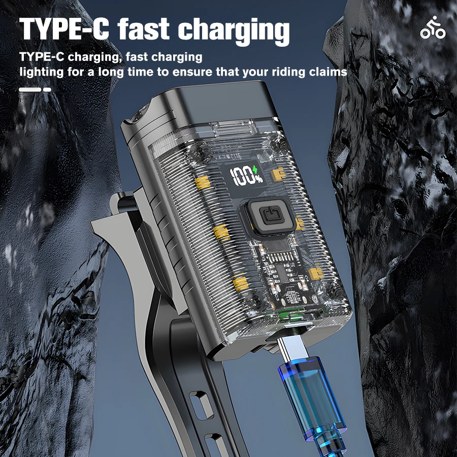 Fietslicht T6 LED Front USB Oplaadbare MTB Mountainbike Lamp 1000LM Fietskoplamp Zaklamp Fietsen Scooter staart