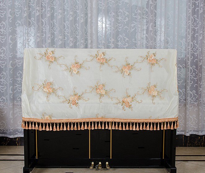 1PC Lace Piano Cover Two Layer Cloth Pendant Piano Half Covver KQ 015