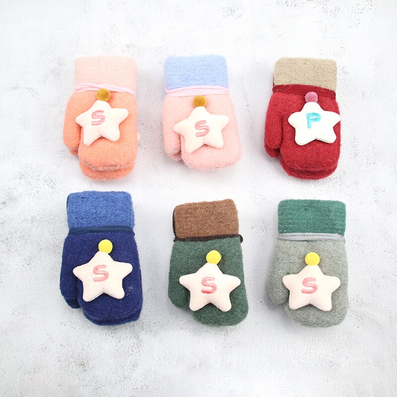 2-6v lapset vauvan käsineet ja lapaset tyttö poika talvi lämpimät neulotut villa lapaset lasten tyttö sametti paksut talvihanskat pojalle