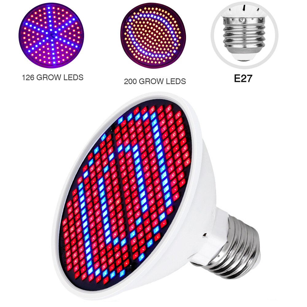 Newest LED Grow Light Full Spectrum Led Plant Ligting Bulbs Lamp E27 126LEDs 200LEDs 60/80LEDs Hydroponic Greenhouse Plant Light
