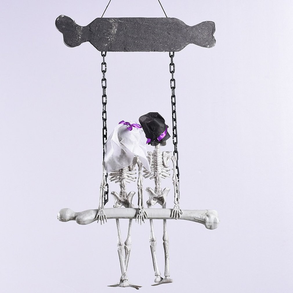 Halloween Props Skeleton Bridegroom And Bride Welcome Doorplate Pendant With Welcome Horror Decoration