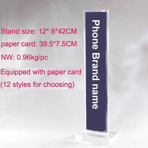 Acrylic Mobile Phone Brand Name Leader Holder Cell Phone Adverting Paper Stand for exhibition Store display Open show case