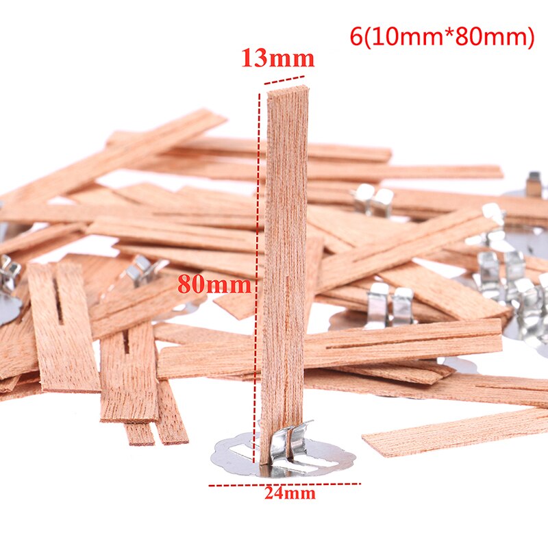 20Pcs Cross Houten Kaars Wieken Hout Kaarsen Core Voor Diy Kaars Maken: A6.10mmX80mm