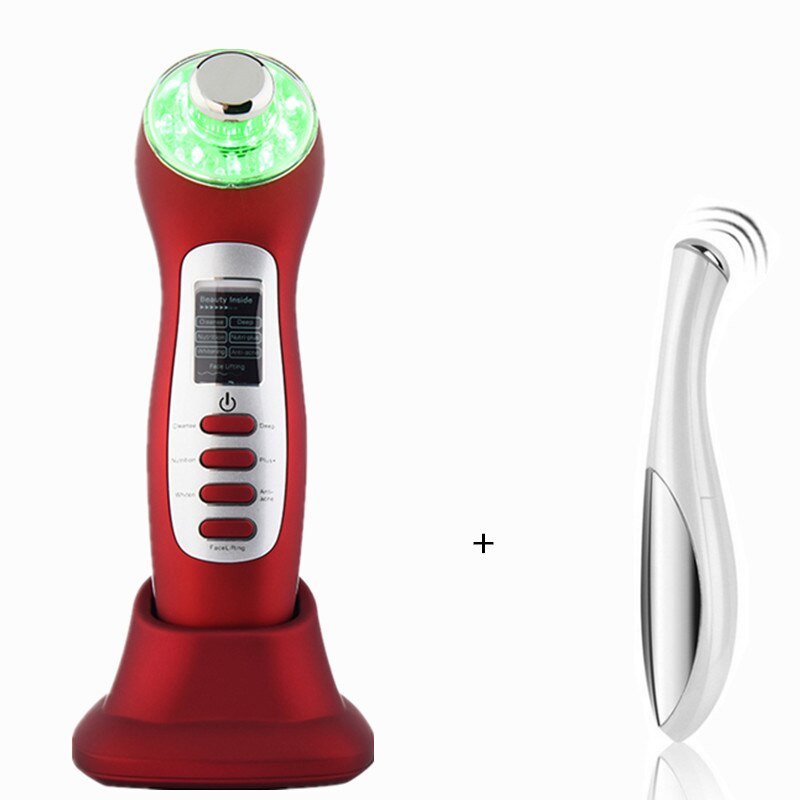 ultraschall 3MHz Galvanische 7 in 1 Haut Gesichts Pflege LED Blau verrotten Licht Photon Mikro-strom Aufzug hautstraffung Schönheit Gerät: 14