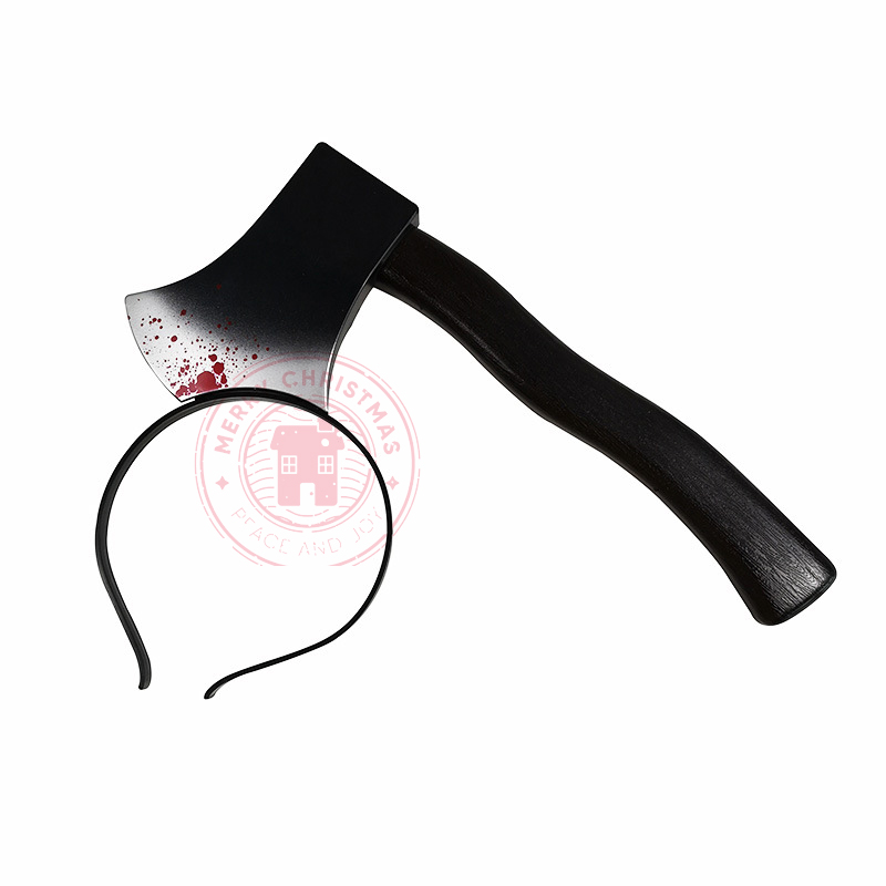 Nueva ropa de terror para Halloween, cuchillo para cabeza, tijeras, jeringa, diadema terrorista, disfraz de , juguete para trucos, accesorios de parodia: Gris claro