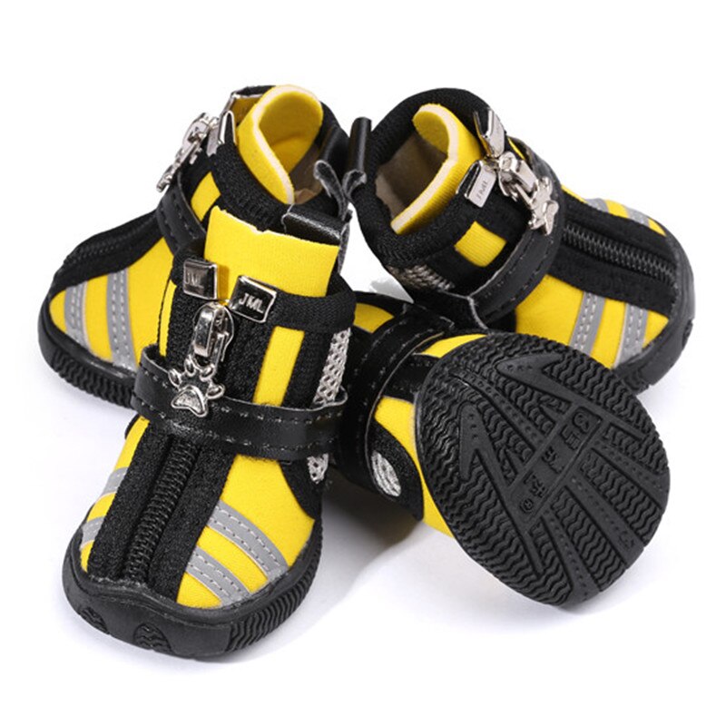 Atmungsaktive Haustier-Hundeschuhe, Frühling und Sommer, kleine Hundeschuhe mit Reißverschlüssen, rutschfeste Hundestiefel für Teddy, Chihuahua