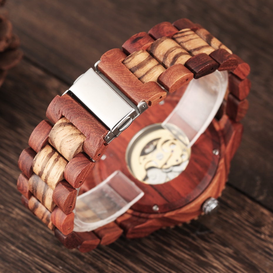 Holz Uhr Männer Automatische Mechanische Uhren Jahrgang voll Holz Band Herren Uhren oben Luxus Uhren reloj hombre