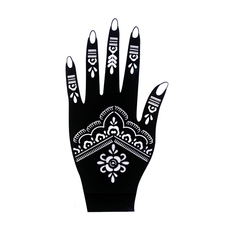 3 stk/parti hænder fødder henna tatovering stencils sæt til kropsmaling, glitter airbrush blomst mehndi tatovering stencil skabeloner 20*10.5 cm
