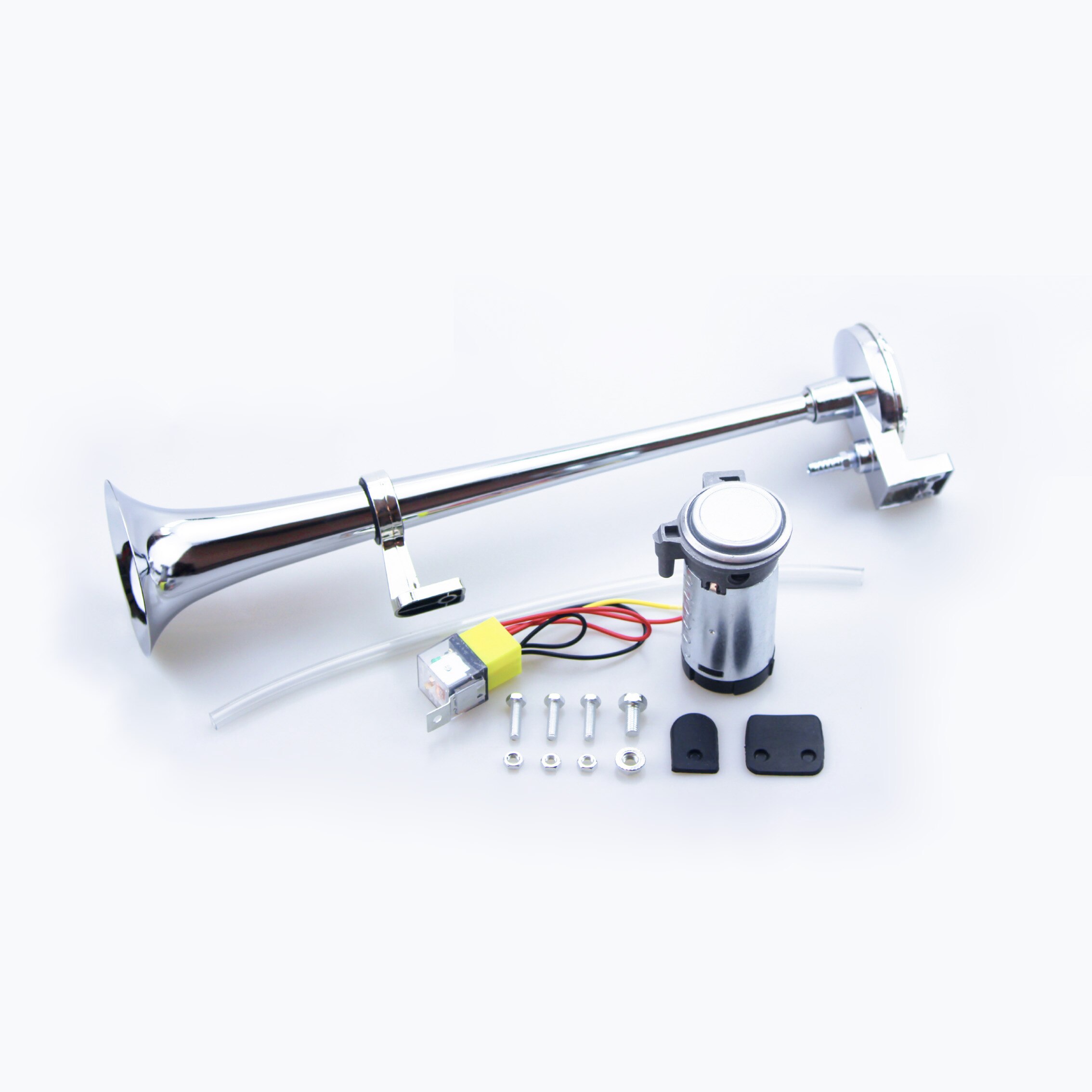 12v/24v bil horn luft lastbil horn 17 tum 150db flerfärgad högtalare för båt tåg auto motorcykel(linje a): 12v / Med silver motor