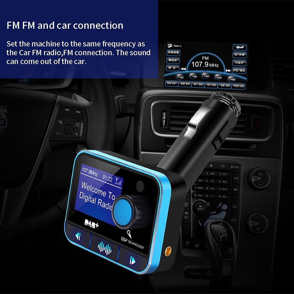 DAB Digital Radio Adapter Stereo FM Transmitter Practical Car Bluetooth Wireless Auto MP3 Player USB Charger Modulator