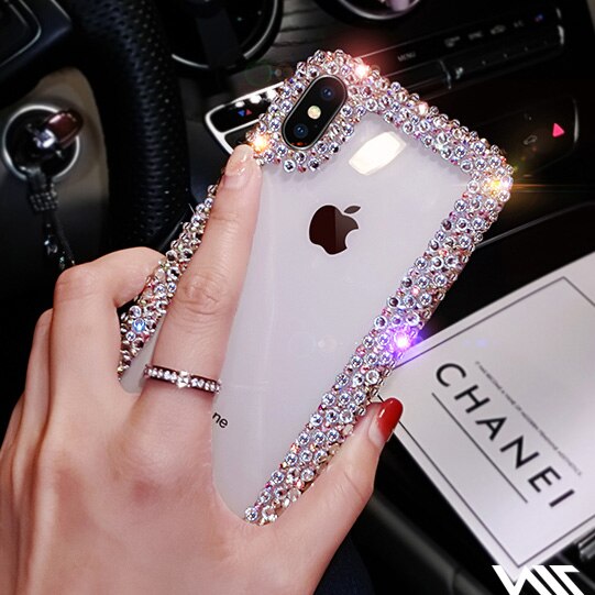 Di lusso del Rhinestone di Modo di Cristallo Molle di TPU di Caso Per Il Iphone X XR XS Max di Caso Per Il Iphone 6 6S Plus 7 più 8 Più Il Caso di