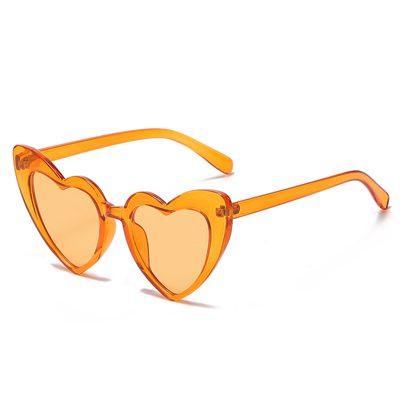 Owl City Heart Sunglasses Women Vintage Red Hearts Shaped Sunglass Ladies Retro Brand Eyewear 90s for Female Shades: Yellow