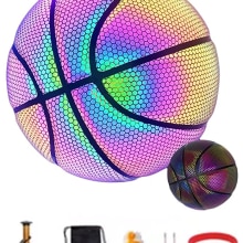 Palla da basket riflettente olografica palla luminosa resistente all&#39;usura pallacanestro incandescente per la partita di san valentino